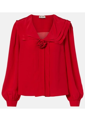 Rixo Emelin floral-applique silk blouse