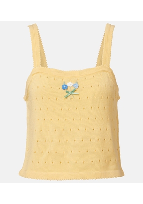Rixo Perla embroidered pointelle wool tank top