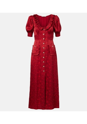 Alessandra Rich Leopard-print silk jacquard midi dress