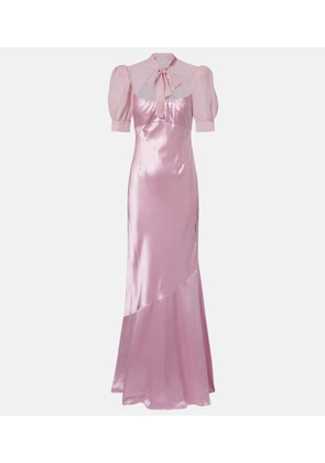 Alessandra Rich Tie-neck silk satin gown