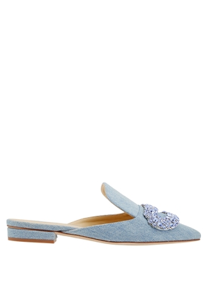 Giannico Daphne Crystal-embellished Woven Flat Sandals
