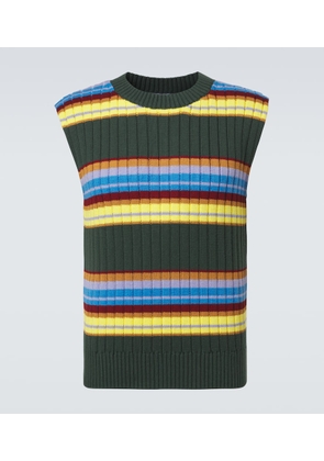 Dries Van Noten Striped cotton and wool sweater vest