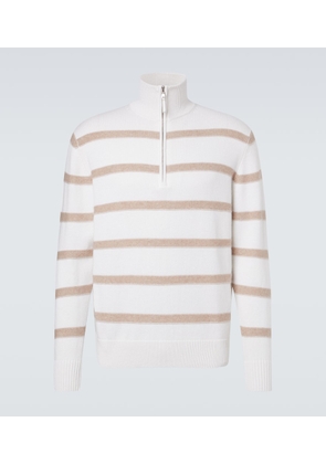 Allude Striped cotton and cashmere sweater