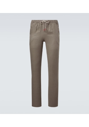 Kiton Linen slim pants