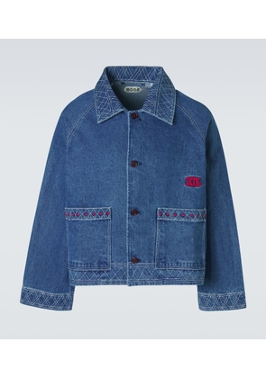 Bode Embroidered wool and cotton denim jacket