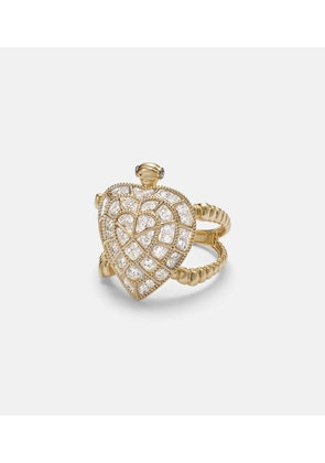Yvonne Leon Tortue Coeur 9kt gold ring with diamonds