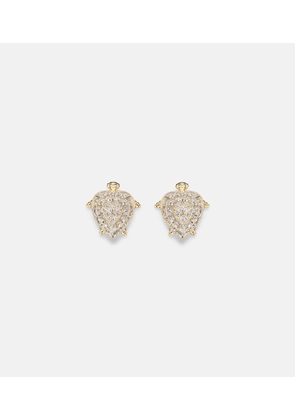 Yvonne Leon Tortue Coeur 9kt gold earrings with diamonds
