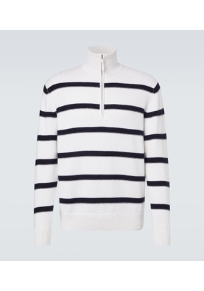 Allude Striped cotton and cashmere sweater