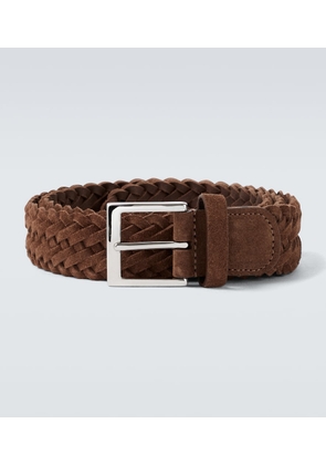 Kiton Woven suede belt