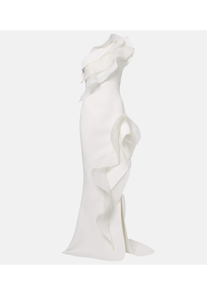 Maticevski Excitement ruffled one-shoulder gown
