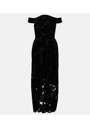 Erdem Cutout velvet and tulle cocktail dress
