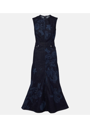 Erdem Floral denim midi dress