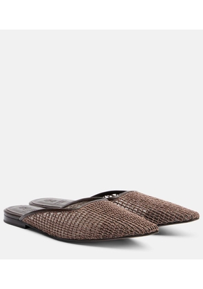 Brunello Cucinelli Monili leather-trimmed mules