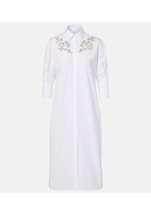 Erdem Embroidered cotton poplin shirt dress