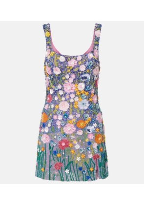 La Fuori Embroidered floral-applique minidress