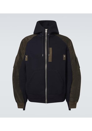 Sacai Cotton-blend and twill hoodie