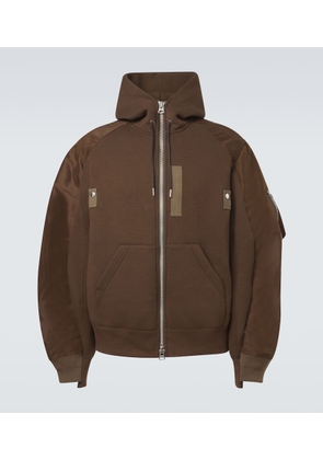 Sacai Cotton-blend and twill hoodie