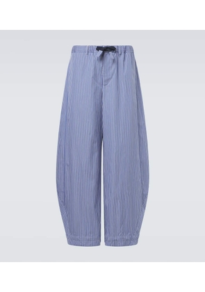 Sacai Striped cotton poplin wide-leg jeans