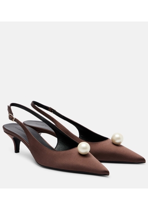 Magda Butrym Embellished satin slingback pumps