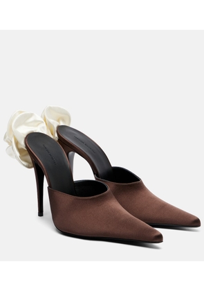 Magda Butrym Floral-applique satin mules