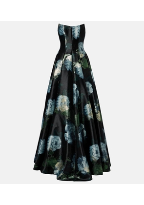 Markarian Laila floral brocade bustier gown