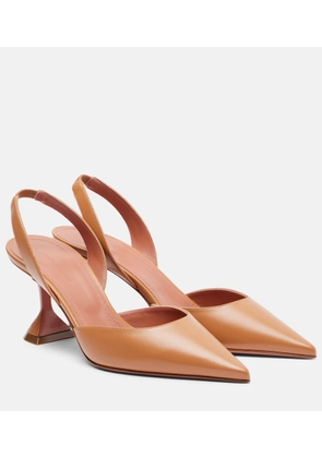 Amina Muaddi Holli 70 leather slingback pumps