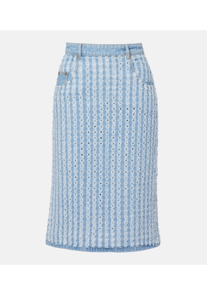 Nina Ricci Striped denim pencil skirt