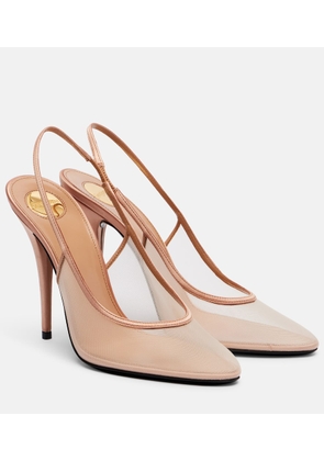 Saint Laurent Anita 110 mesh slingback pumps