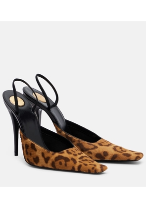 Saint Laurent Tuileries calf hair slingback pumps