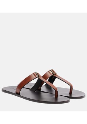 Saint Laurent Cassandre leather thong sandals