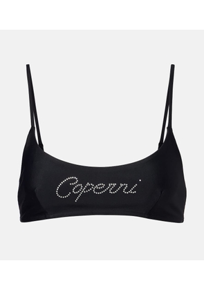 Coperni Logo crystal-embellished bikini top