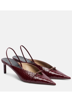 Tom Ford Croc-effect leather slingback pumps