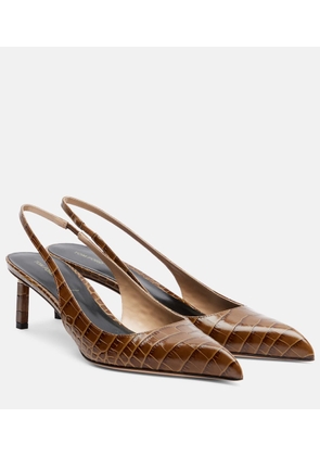 Tom Ford Croc-effect slingback pumps