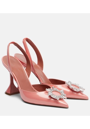 Amina Muaddi Begum 95 patent leather slingback pumps