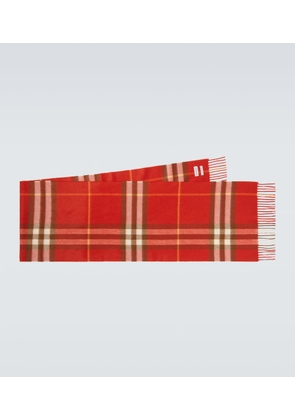 Burberry Burberry Check fringed cashmere scarf