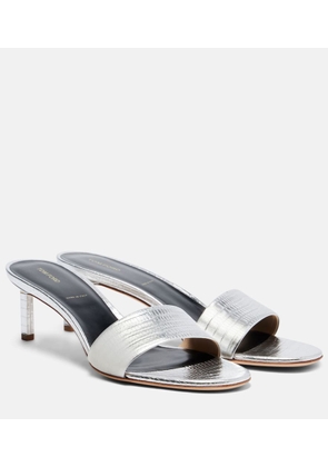 Tom Ford 55 metallic leather mules