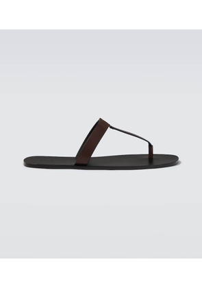 Saint Laurent Cassandre leather thong sandals