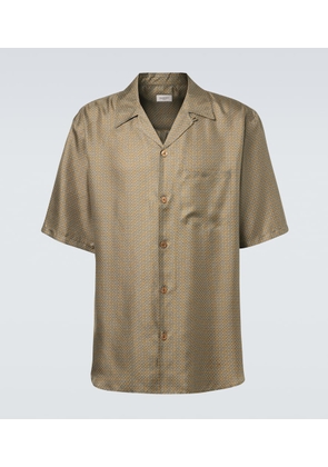 Saint Laurent Printed silk satin bowling shirt