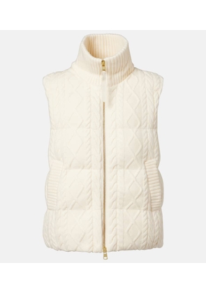 Varley Irina cable-knit puffer vest
