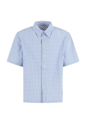 Marni Seersucker Short-Sleeved Checked Shirt