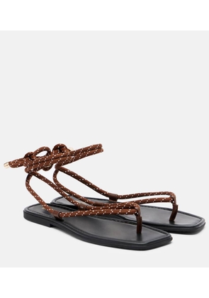 Veronica Beard Carmina leather-trimmed thong sandals