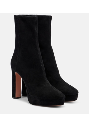 Aquazzura Martine 110 suede platform ankle boots