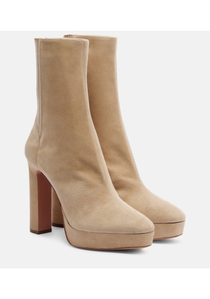 Aquazzura Martine 110 suede platform ankle boots