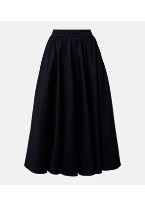 Patou Pleated cotton midi skirt