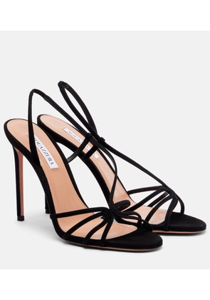 Aquazzura Talk To Me 105 suede slingback sandals