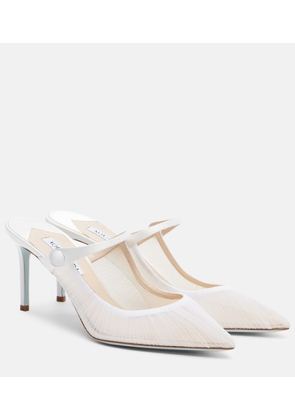 Aquazzura Voile 75 satin-trimmed tulle mules