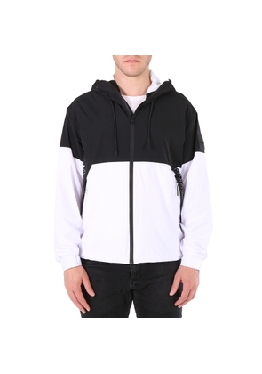 Calvin Klein Mens Black Color Block Windbreaker With Shadow Logo