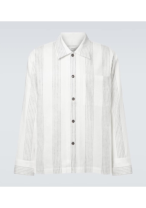 Commas Textured Striped cotton overshirt