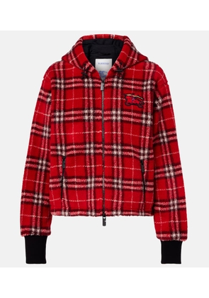 Burberry Burberry Check hooded wool-blend jacket