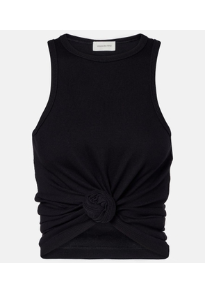 Magda Butrym Gathered cotton-blend jersey tank top